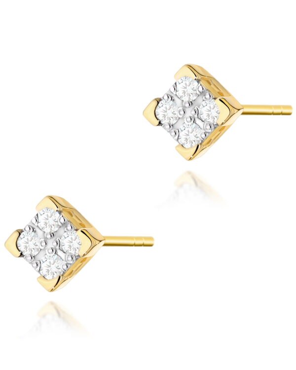 Kolczyki K0402 z diamentami żółte złoto Jubiler Kraków BigDIAMOND