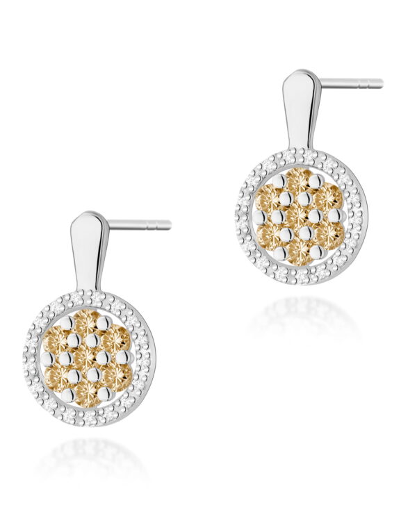 Kolczyki K0440 z diamentami białe złoto Jubiler Kraków BigDIAMOND