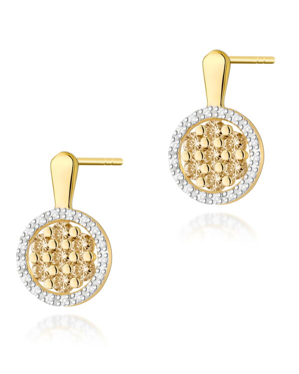 Kolczyki K0440 z diamentami żółte złoto Jubiler Kraków BigDIAMOND