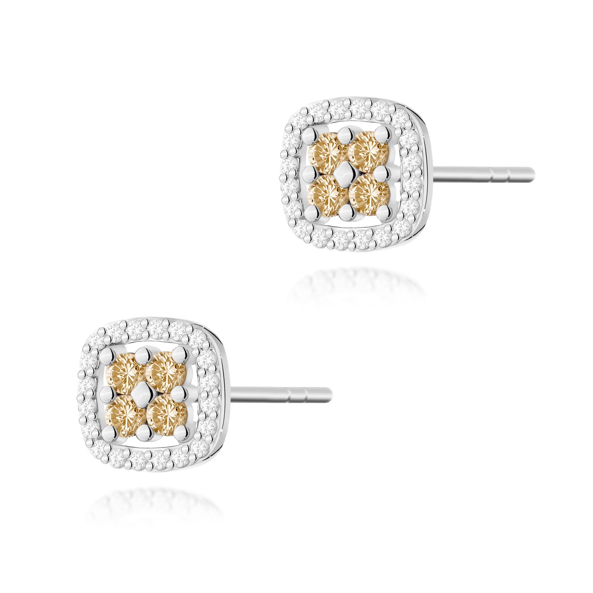 Kolczyki K0441 z diamentami białe złoto Jubiler Kraków BigDIAMOND