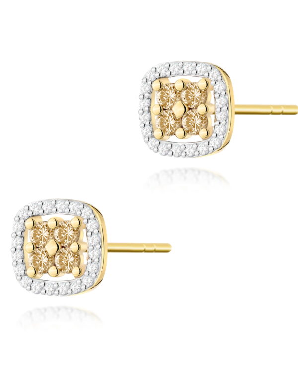 Kolczyki K0441 z diamentami żółte złoto Jubiler Kraków BigDIAMOND