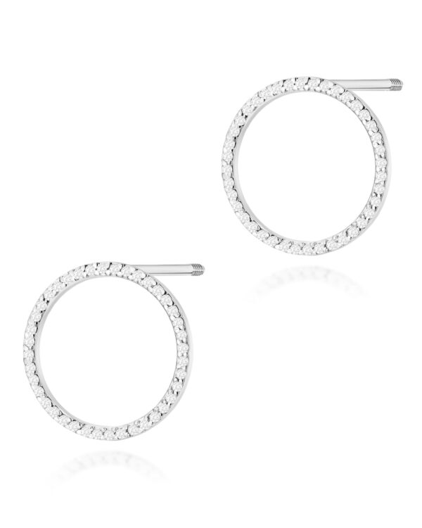 Kolczyki K0442 z diamentami białe złoto sztyft zakręcany Jubiler Kraków BigDIAMOND