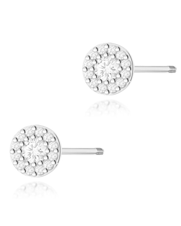 Kolczyki K0443 z diamentami białe złoto sztyft zakręcany Jubiler Kraków BigDIAMOND