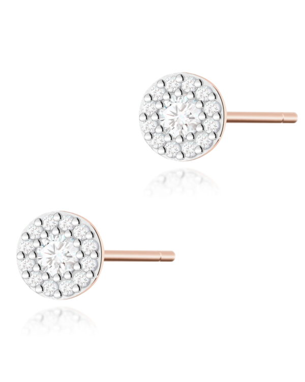 Kolczyki K0443 z diamentami różowe złoto Jubiler Kraków BigDIAMOND