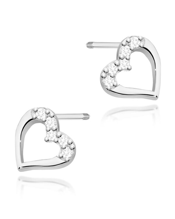 Kolczyki K0503 z diamentami białe złoto sztyft zakręcany Jubiler Kraków BigDIAMOND