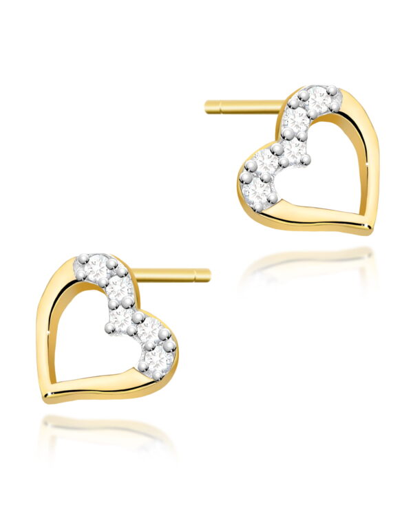 Kolczyki K0503 z diamentami żółte złoto Jubiler Kraków BigDIAMOND