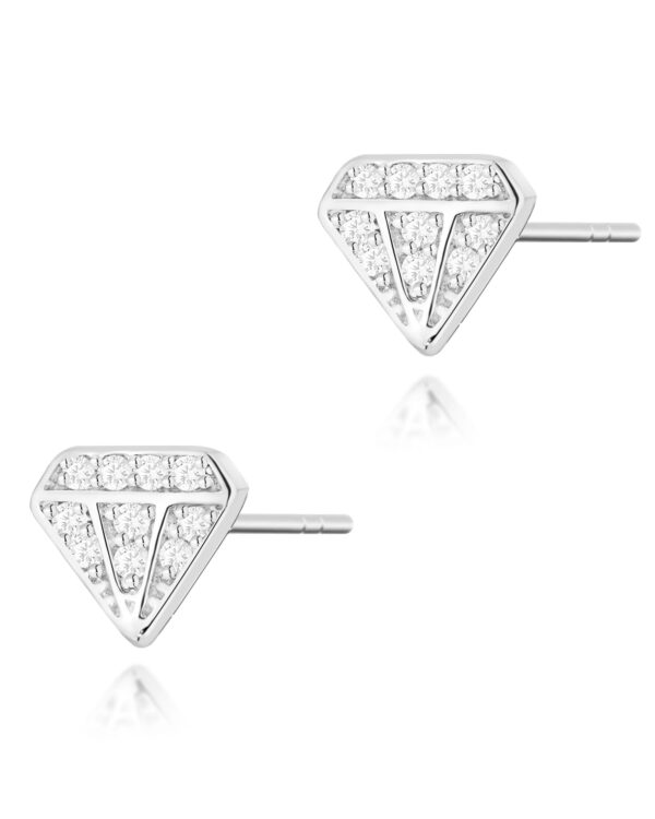Kolczyki K0504 z diamentami białe złoto Jubiler Kraków BigDIAMOND