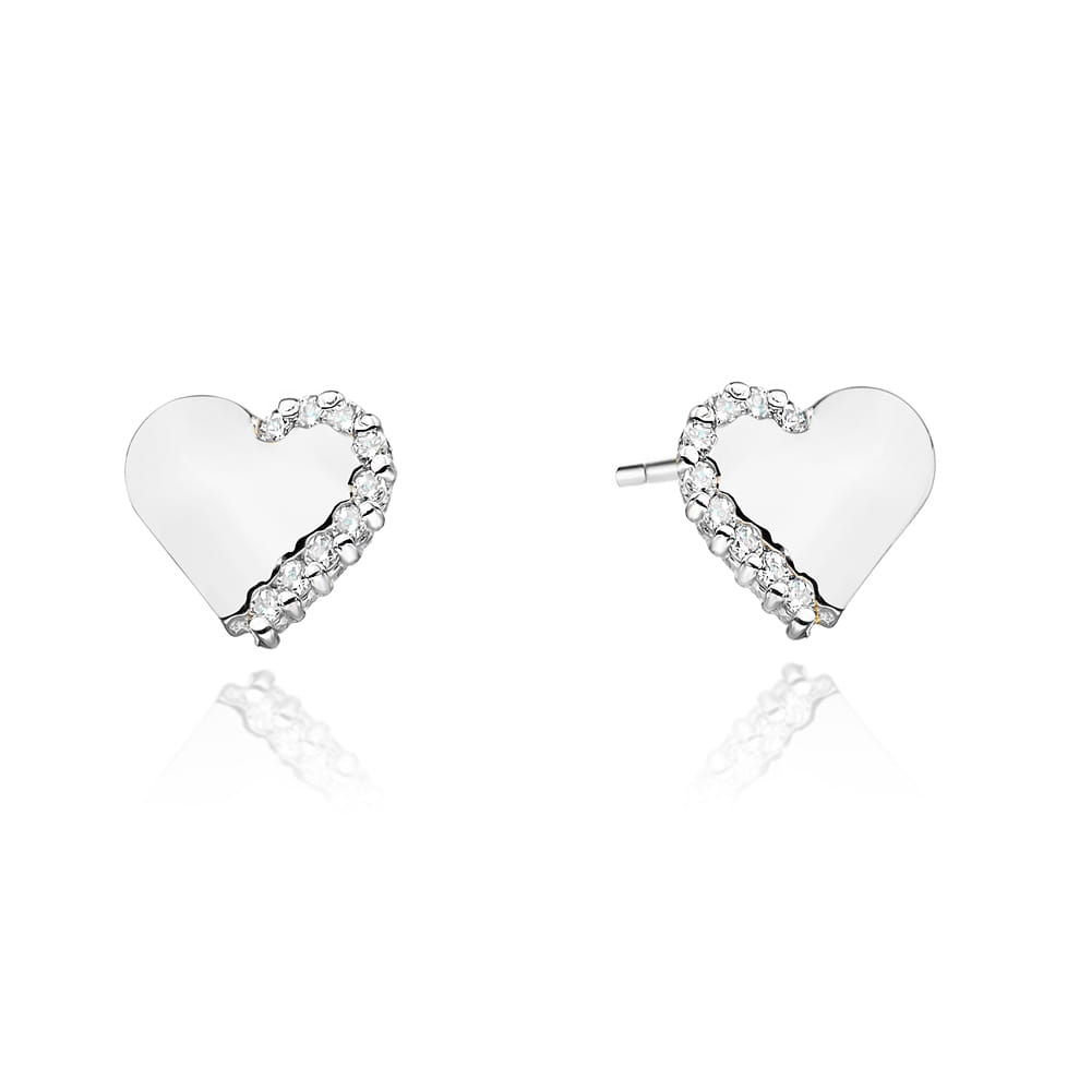 Kolczyki K0505 z diamentami białe złoto Jubiler Kraków BigDIAMOND