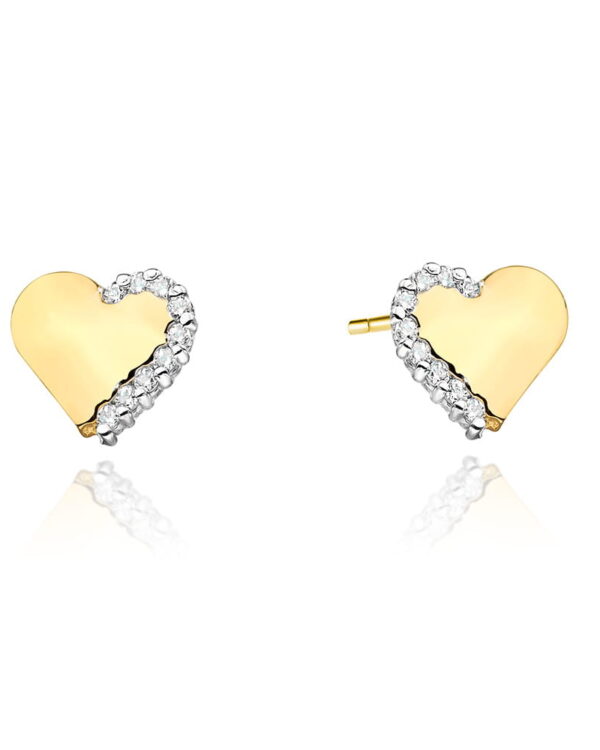 Kolczyki K0505 z diamentami żółte złoto Jubiler Kraków BigDIAMOND