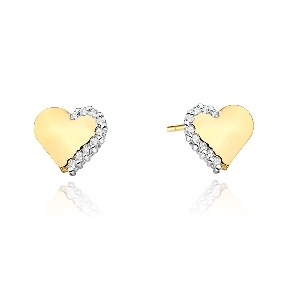 Kolczyki K0505 z diamentami żółte złoto Jubiler Kraków BigDIAMOND