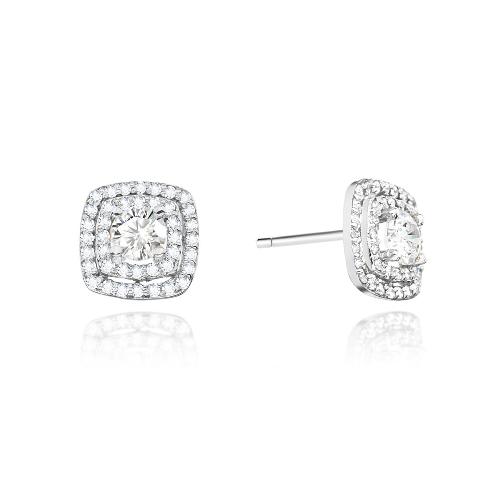 Kolczyki K0506 z diamentami białe złoto Jubiler Kraków BigDIAMOND