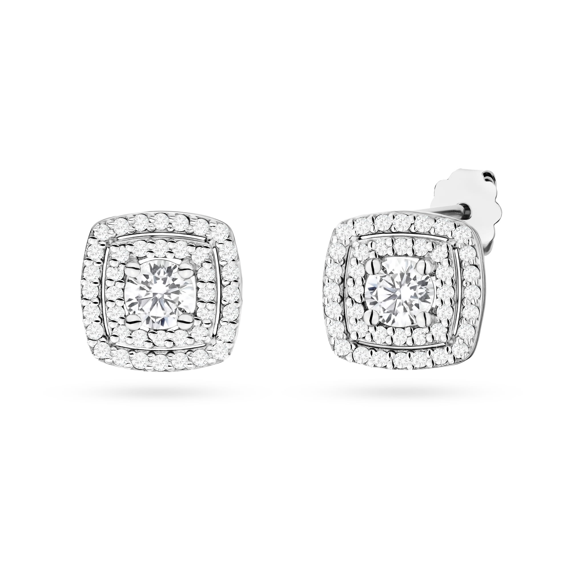 Kolczyki K0506 z diamentami laboratoryjnymi białe złoto Jubiler Kraków BigDIAMOND