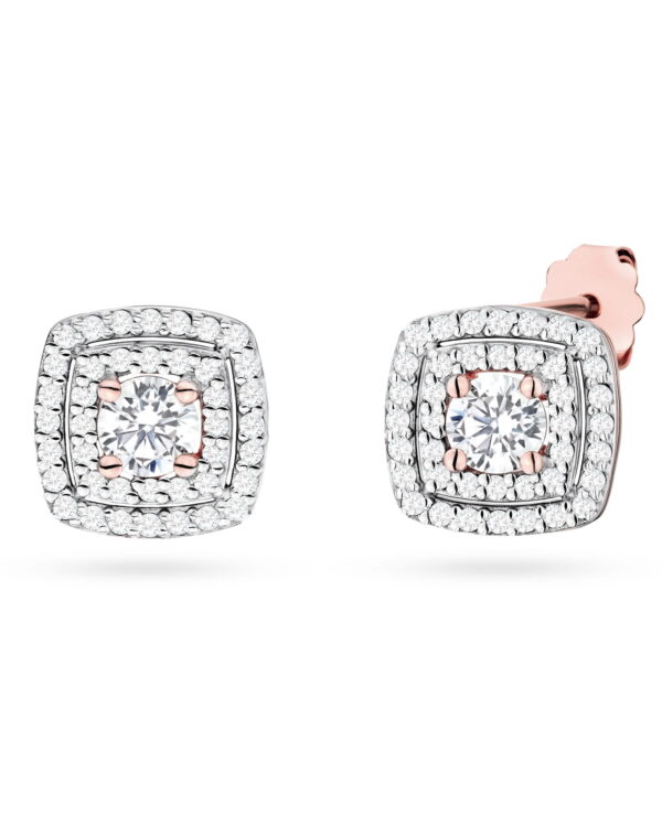 Kolczyki K0506 z diamentami laboratoryjnymi różowe złoto Jubiler Kraków BigDIAMOND