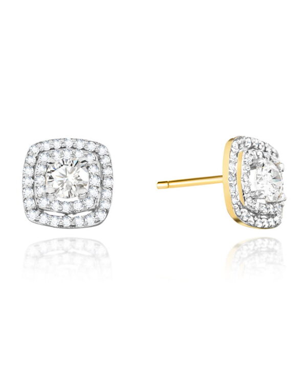 Kolczyki K0506 z diamentami żółte złoto Jubiler Kraków BigDIAMOND