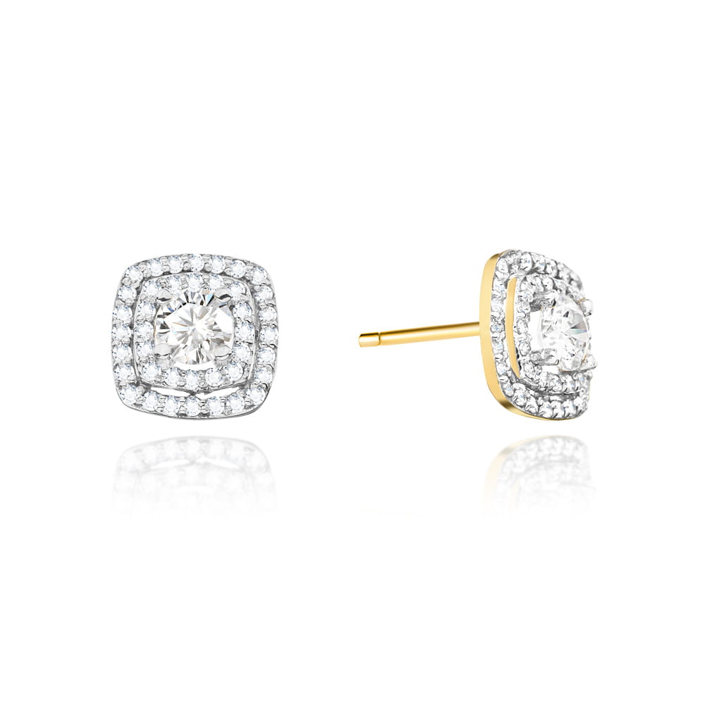 Kolczyki K0506 z diamentami żółte złoto Jubiler Kraków BigDIAMOND