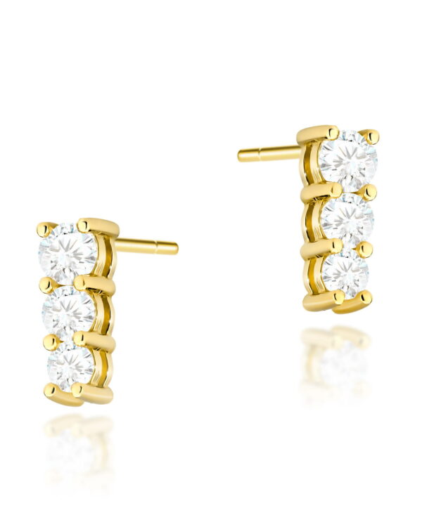 Kolczyki K0511 z diamentami żółte złoto Jubiler Kraków BigDIAMOND