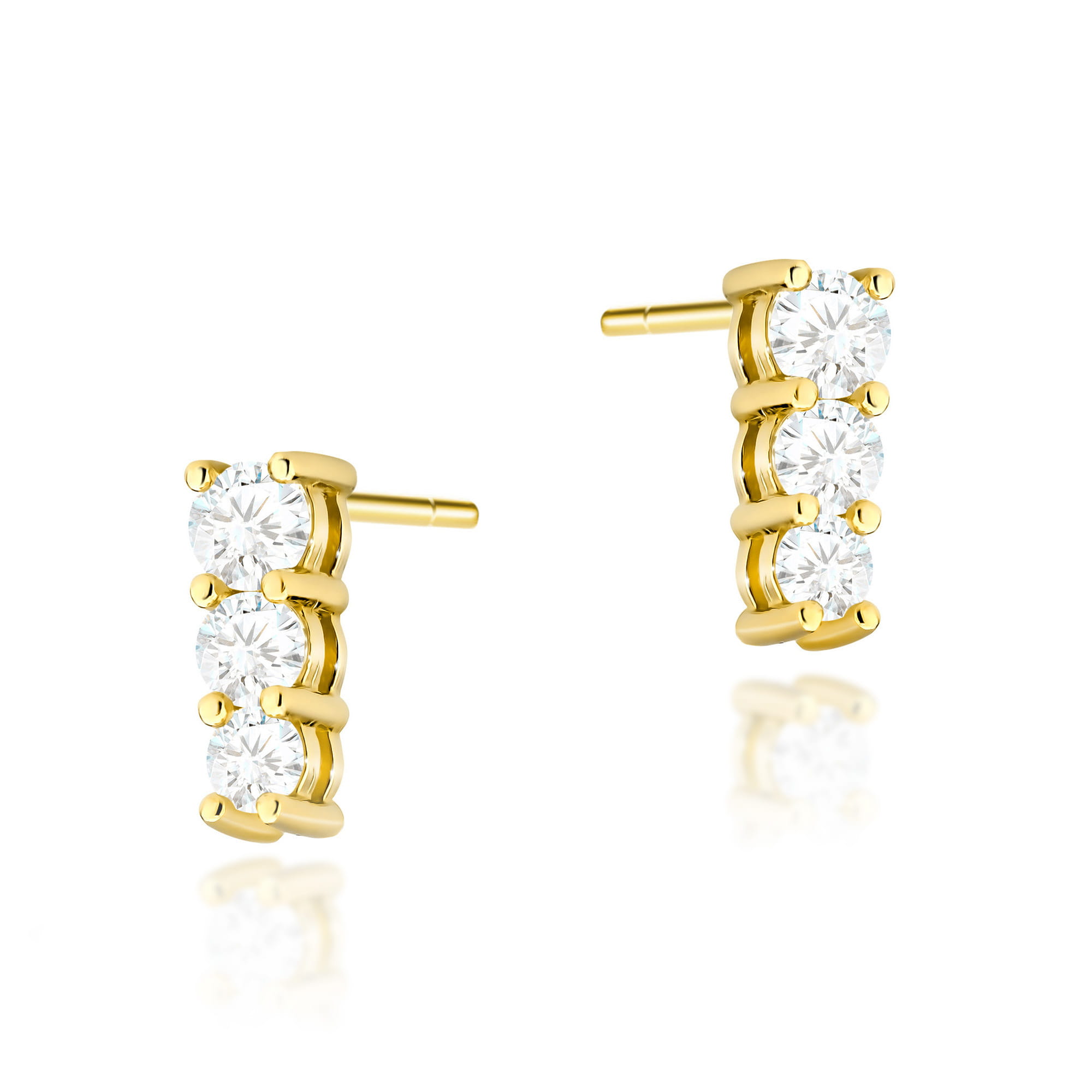 Kolczyki K0511 z diamentami żółte złoto Jubiler Kraków BigDIAMOND