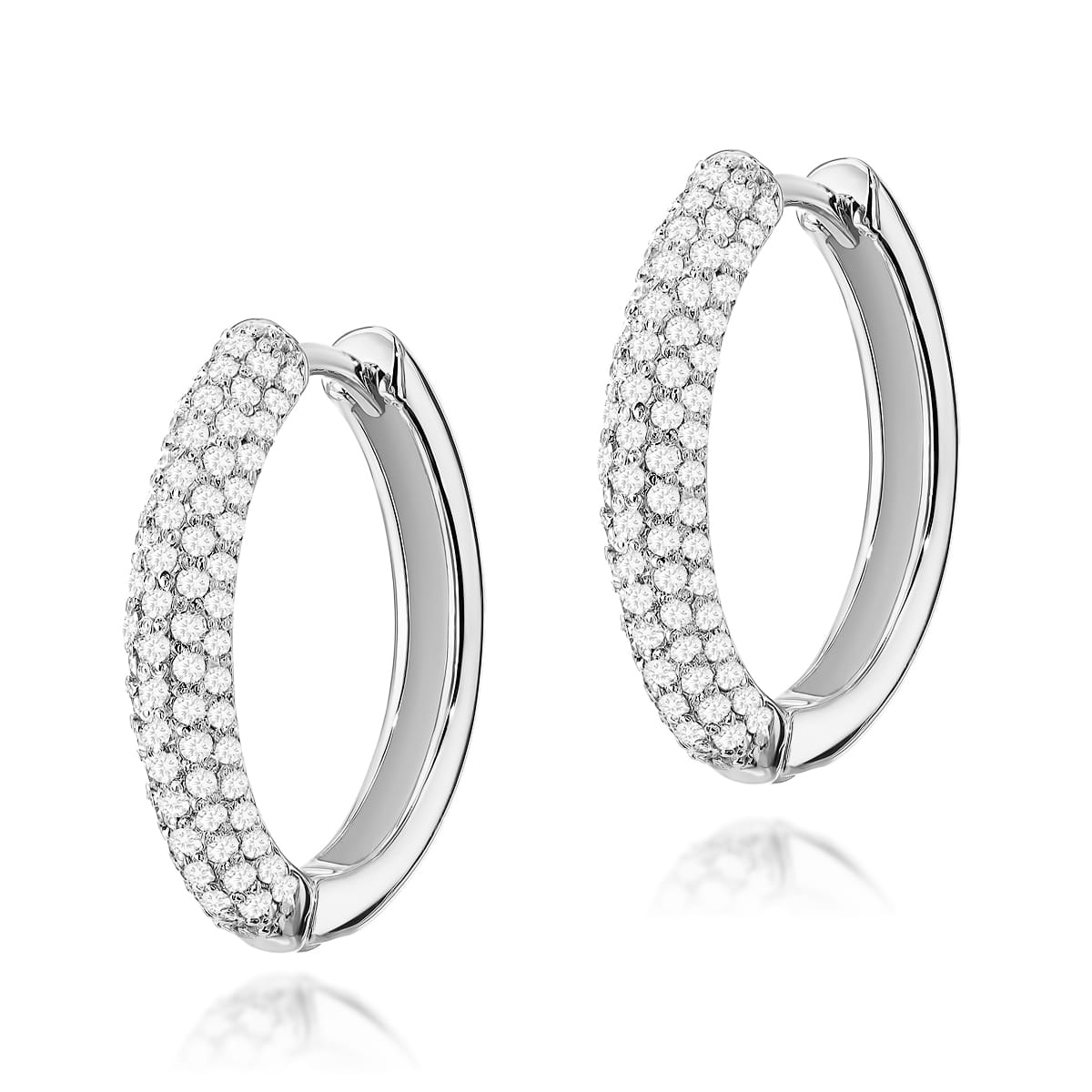 Kolczyki K0515 z diamentami białe złoto Jubiler Kraków BigDIAMOND