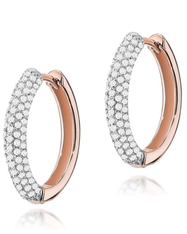 Kolczyki K0515 z diamentami różowe złoto Jubiler Kraków BigDIAMOND