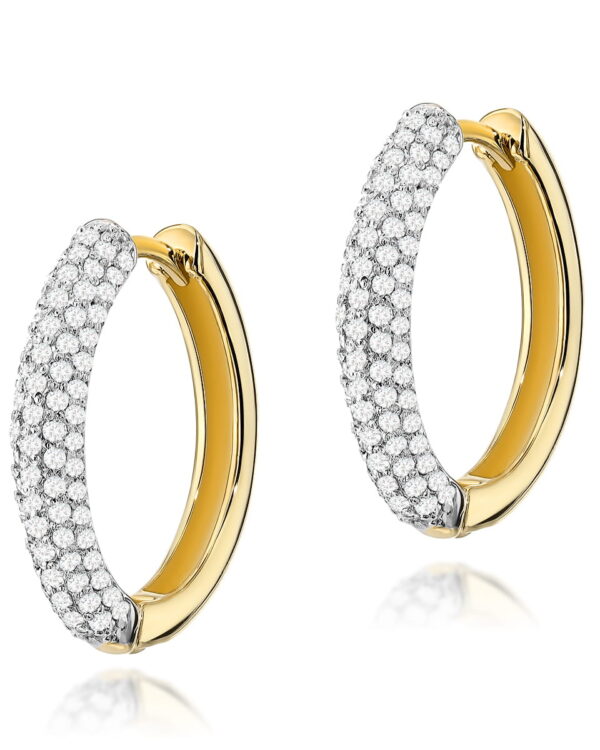 Kolczyki K0515 z diamentami żółte złoto Jubiler Kraków BigDIAMOND