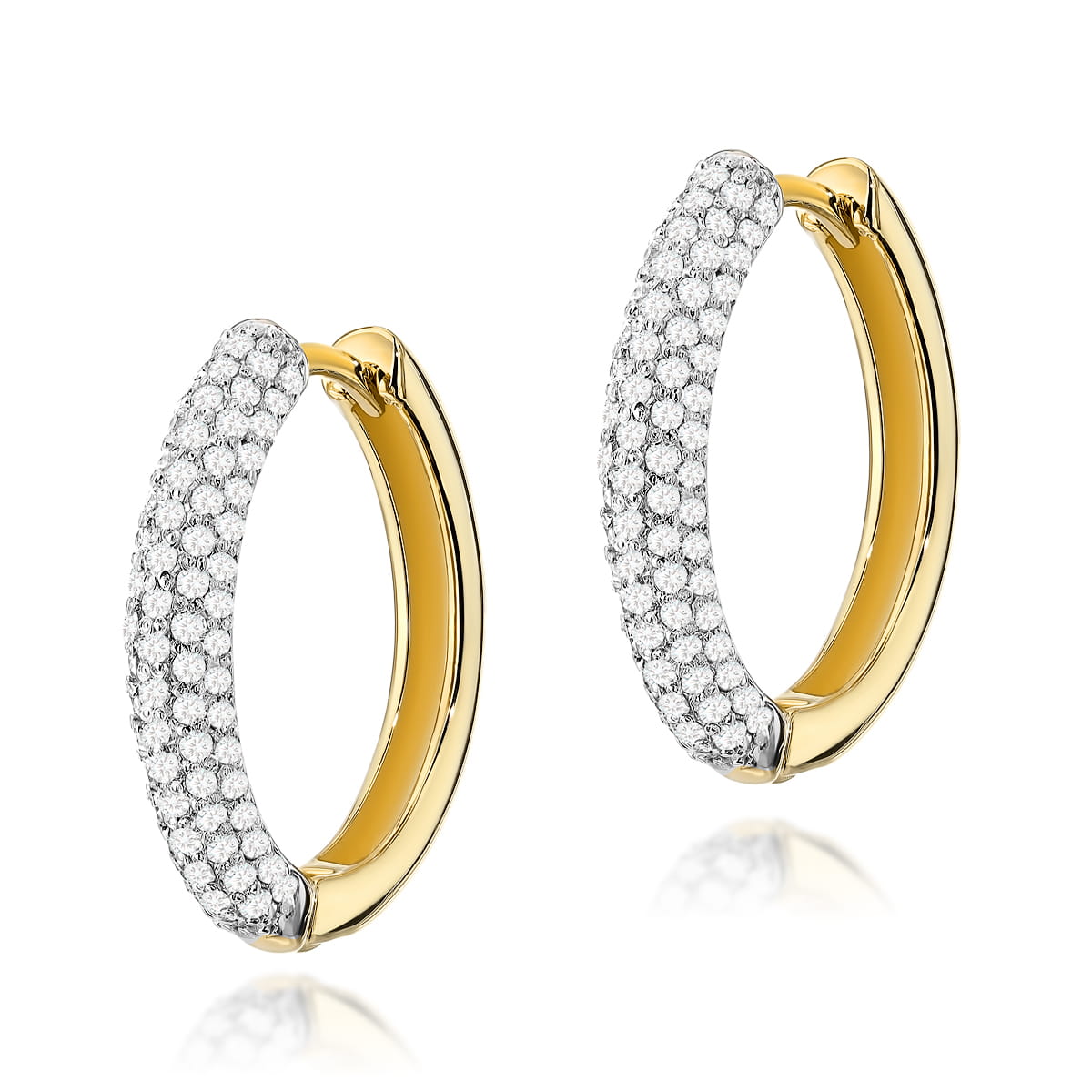 Kolczyki K0515 z diamentami żółte złoto Jubiler Kraków BigDIAMOND