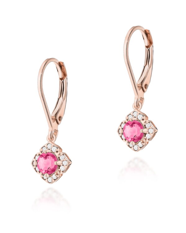 Kolczyki K0571 Różowy Topaz 2 x 0