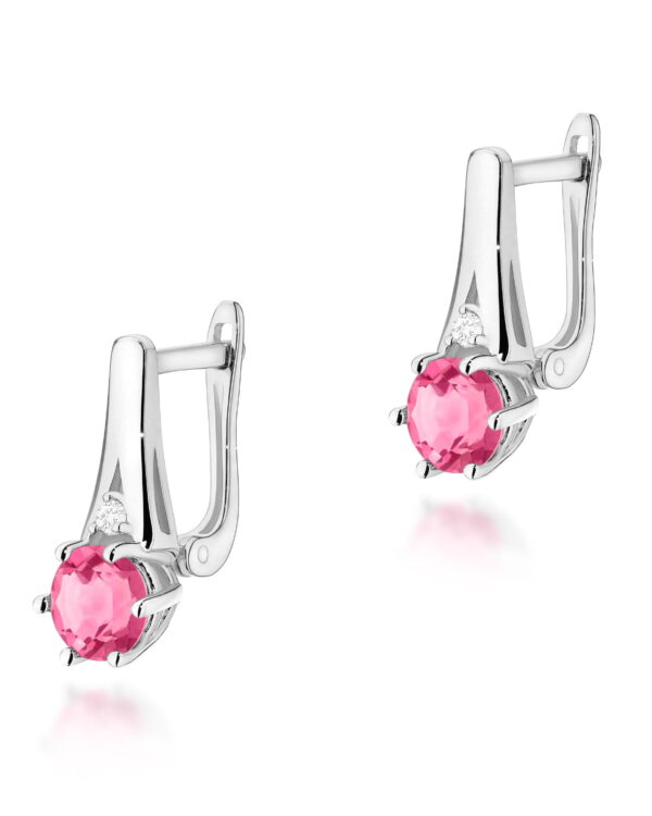 Kolczyki K0572 Różowy Topaz 2 x 0