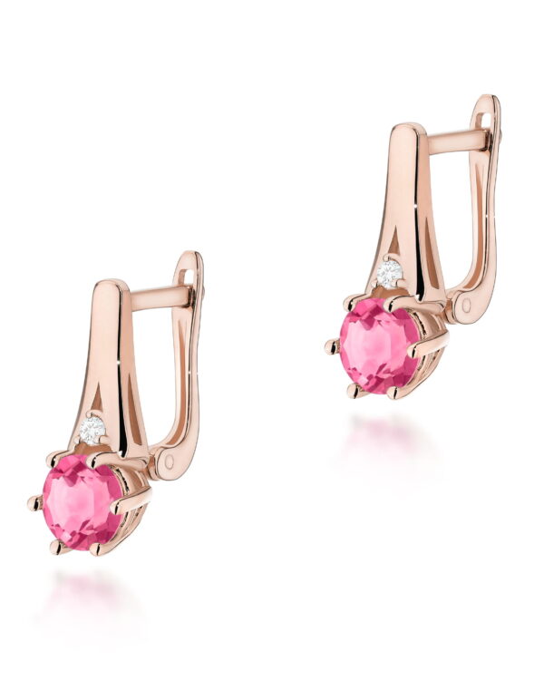 Kolczyki K0572 Różowy Topaz 2 x 0