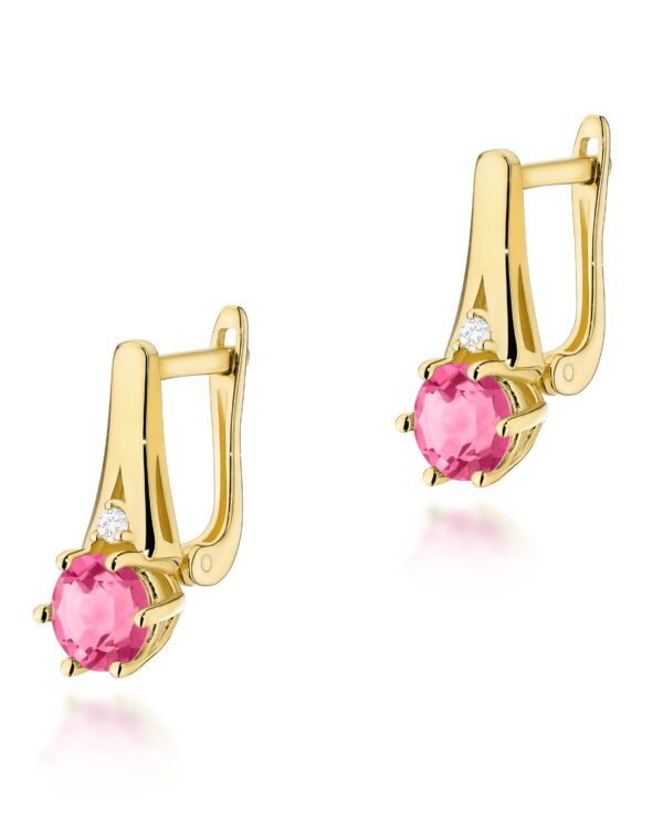 Kolczyki K0572 Różowy Topaz 2 x 0