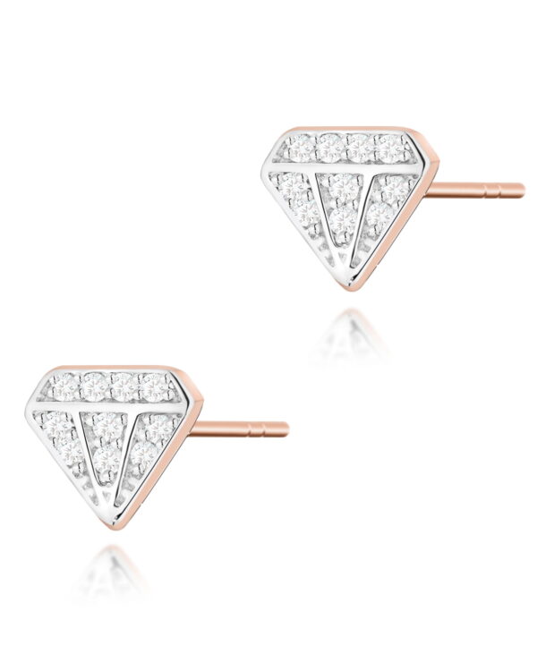 Kolczyki KO504 z diamentami różowe złoto Jubiler Kraków BigDIAMOND