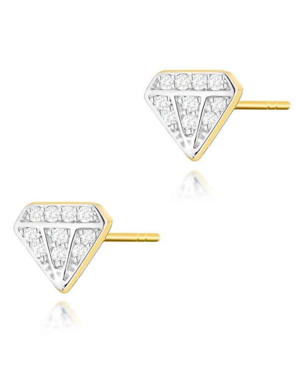 Kolczyki KO504 z diamentami żółte złoto Jubiler Kraków BigDIAMOND