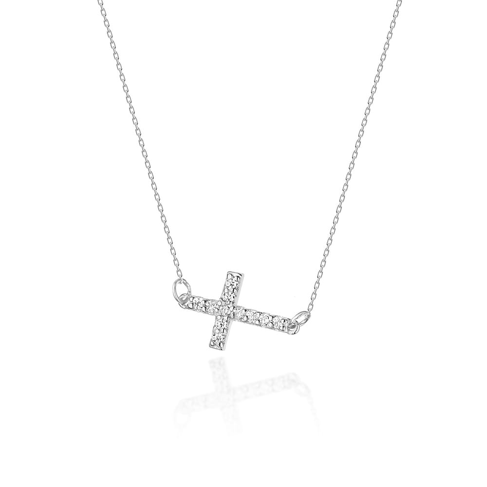 Naszyjnik C006 z diamentami białe złoto Jubiler Kraków BigDIAMOND