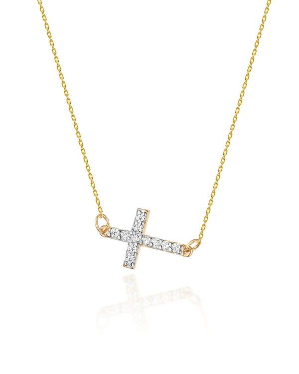 Naszyjnik C006 z diamentami żółte złoto Jubiler Kraków BigDIAMOND
