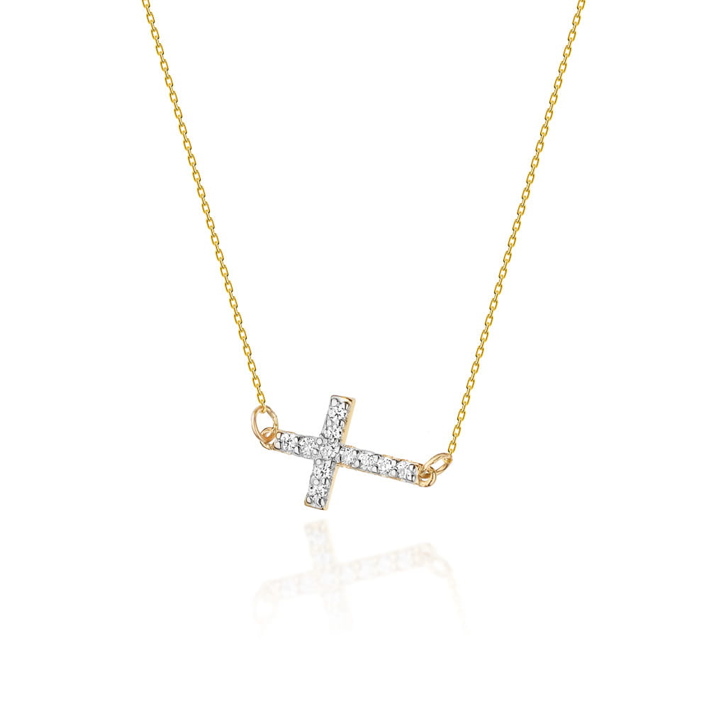 Naszyjnik C006 z diamentami żółte złoto Jubiler Kraków BigDIAMOND