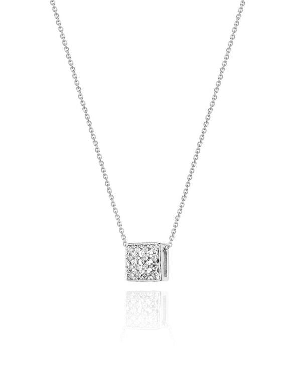 Naszyjnik C013 z diamentami białe złoto Jubiler Kraków BigDIAMOND