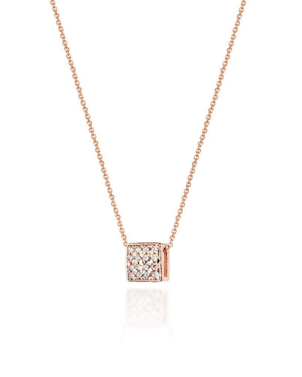 Naszyjnik C013 z diamentami różowe złoto Jubiler Kraków BigDIAMOND