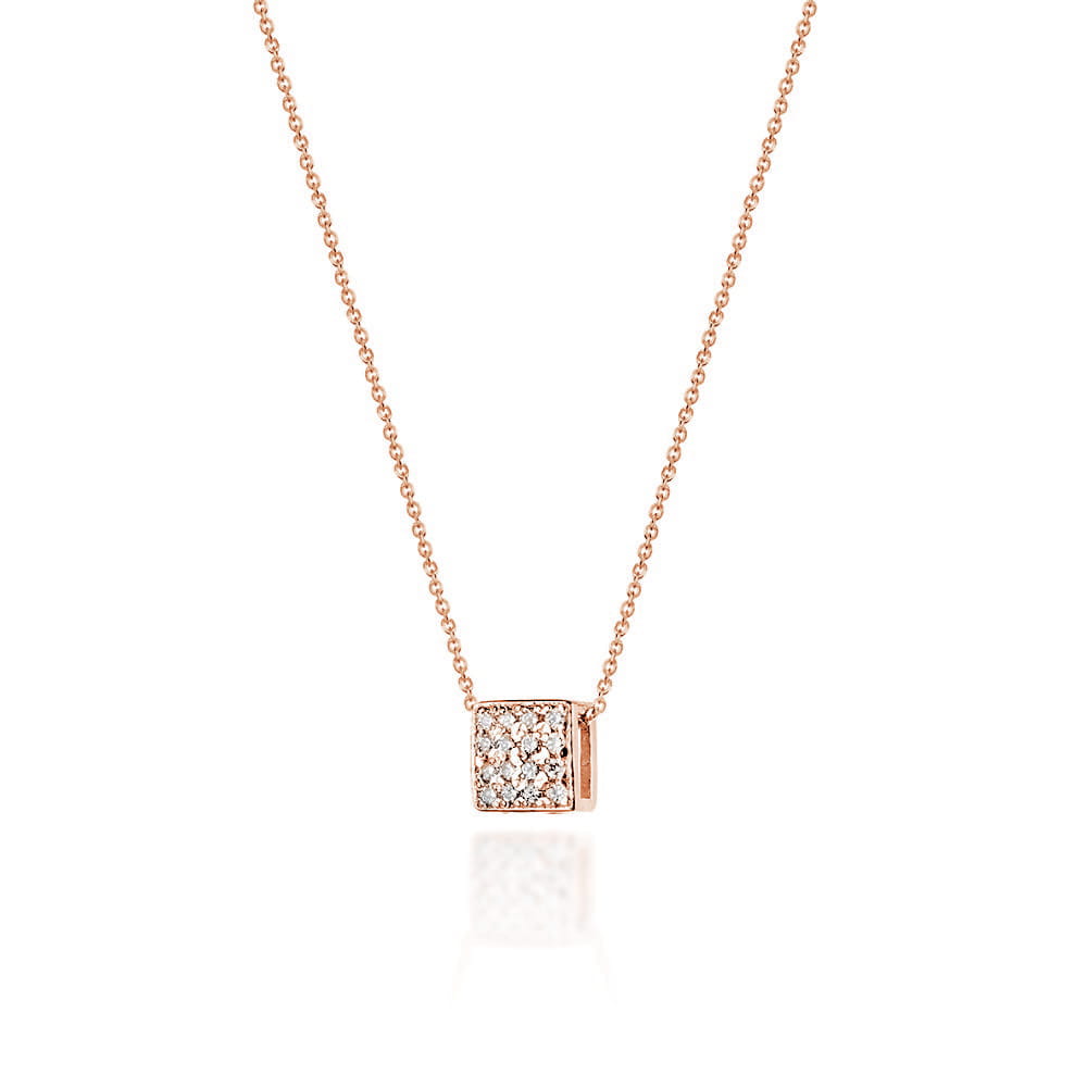 Naszyjnik C013 z diamentami różowe złoto Jubiler Kraków BigDIAMOND