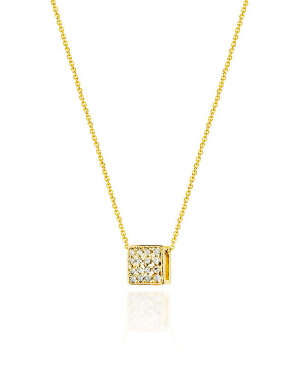 Naszyjnik C013 z diamentami żółte złoto Jubiler Kraków BigDIAMOND
