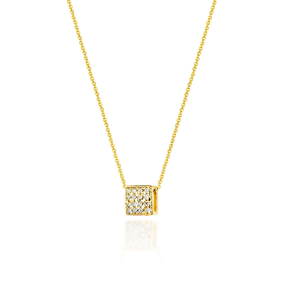 Naszyjnik C013 z diamentami żółte złoto Jubiler Kraków BigDIAMOND