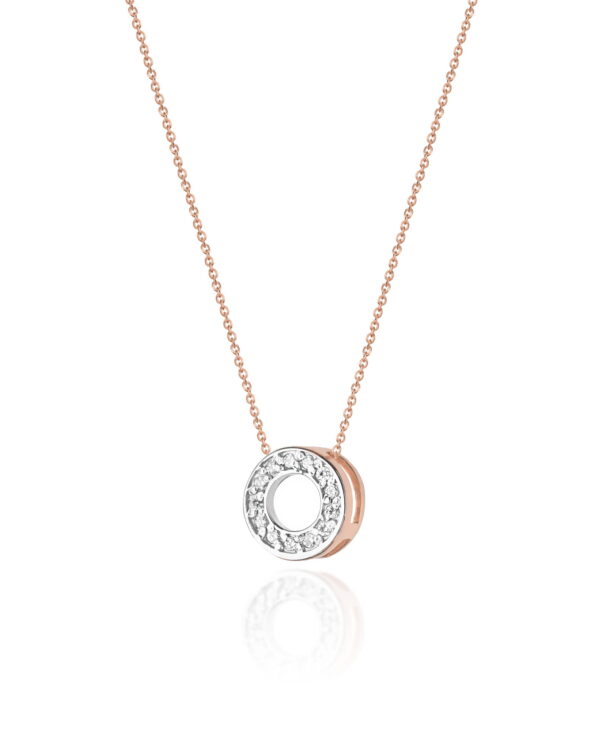 Naszyjnik C014 z diamentami różowe złoto Jubiler Kraków BigDIAMOND