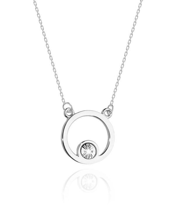 Naszyjnik C022 z diamentami białe złoto Jubiler Kraków BigDIAMOND