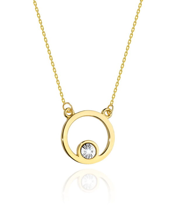 Naszyjnik C022 z diamentami żółte złoto Jubiler Kraków BigDIAMOND