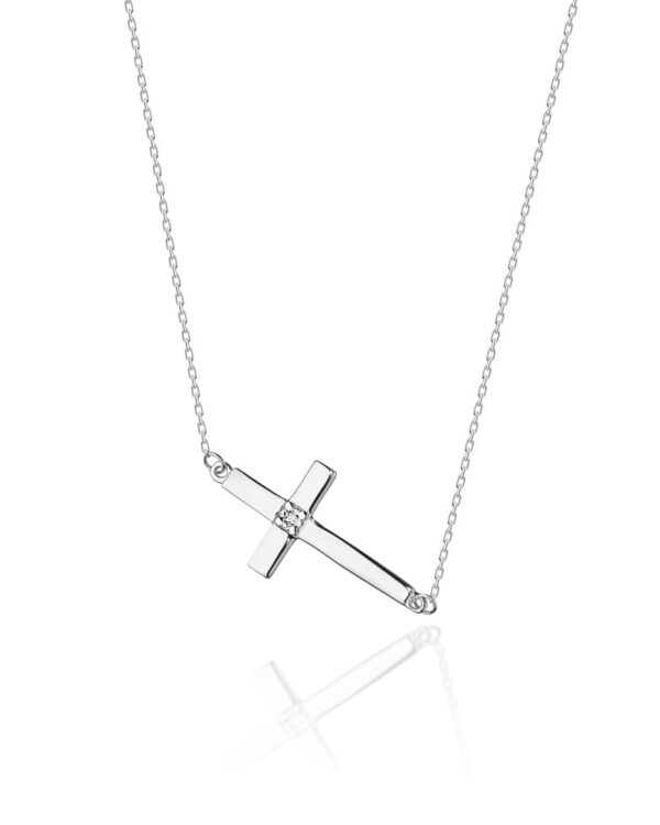 Naszyjnik C027 z diamentami białe złoto Jubiler Kraków BigDIAMOND
