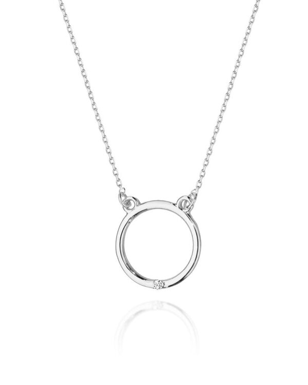 Naszyjnik C028 z diamentami białe złoto Jubiler Kraków BigDIAMOND