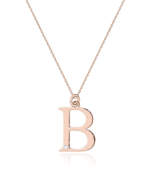 Naszyjnik C069 z diamentami różowe złoto Jubiler Kraków BigDIAMOND