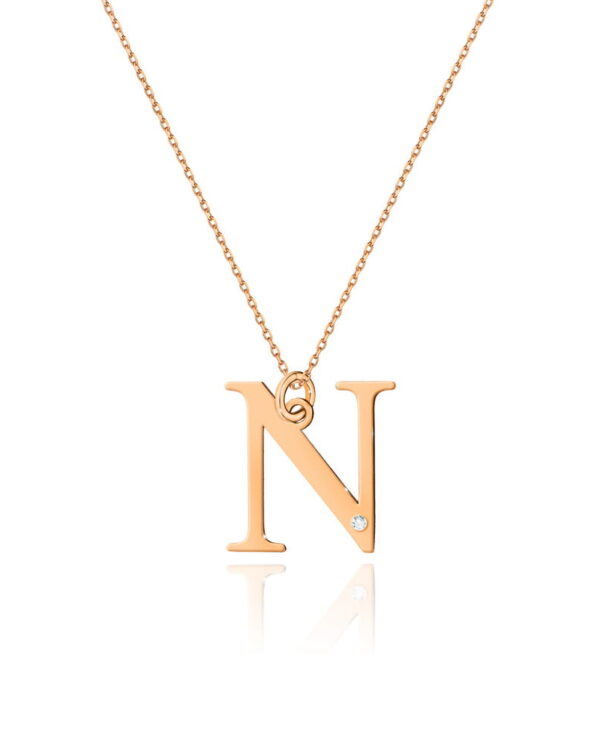 Naszyjnik C069 z diamentami różowe złoto Jubiler Kraków BigDIAMOND