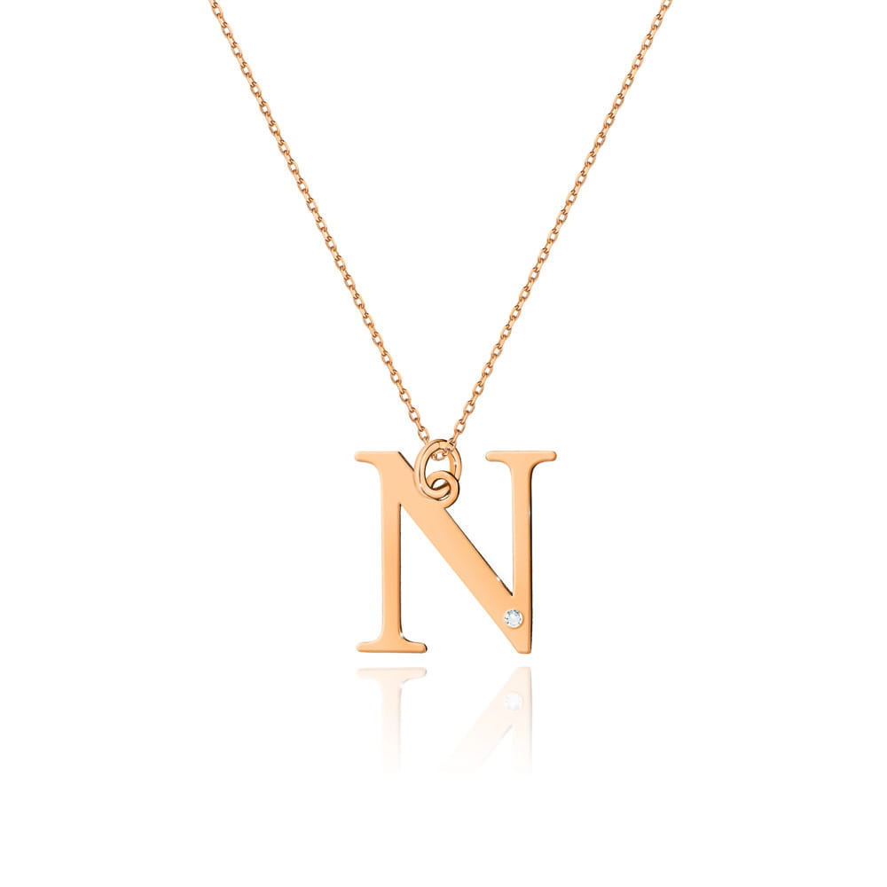 Naszyjnik C069 z diamentami różowe złoto Jubiler Kraków BigDIAMOND