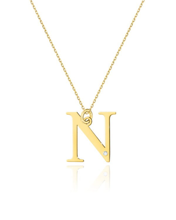 Naszyjnik C069 z diamentami żółte złoto Jubiler Kraków BigDIAMOND