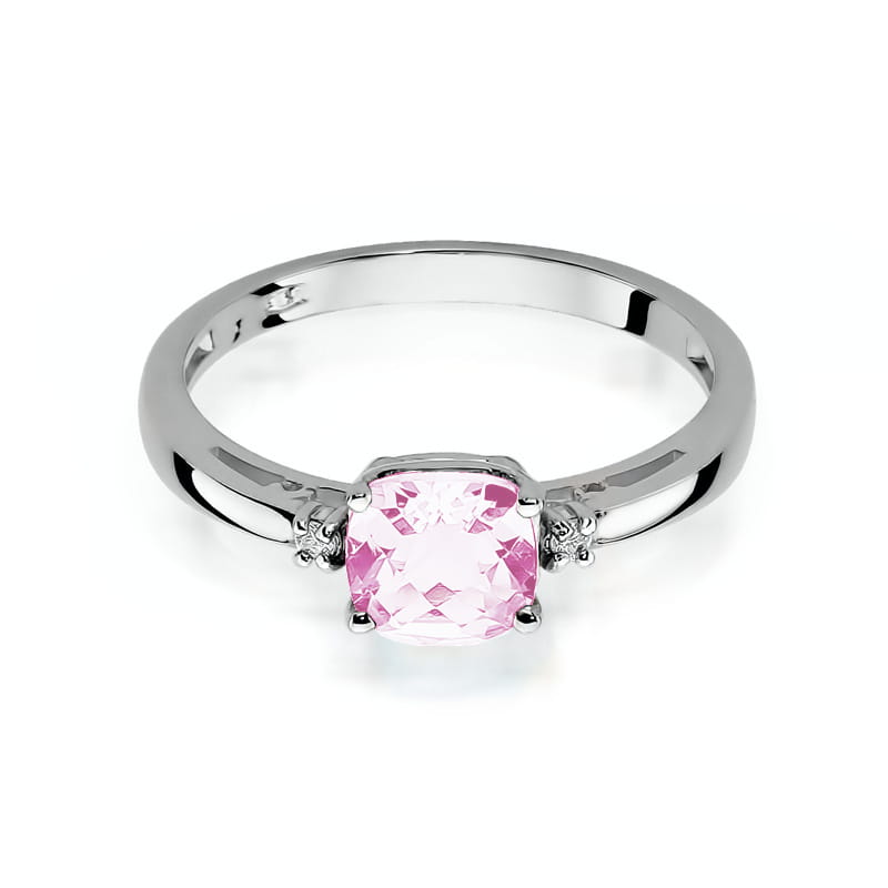 Pierścionek Różowy Topaz 1,10ct białe złoto 3 10ct białe złoto Jubiler Kraków BigDIAMOND