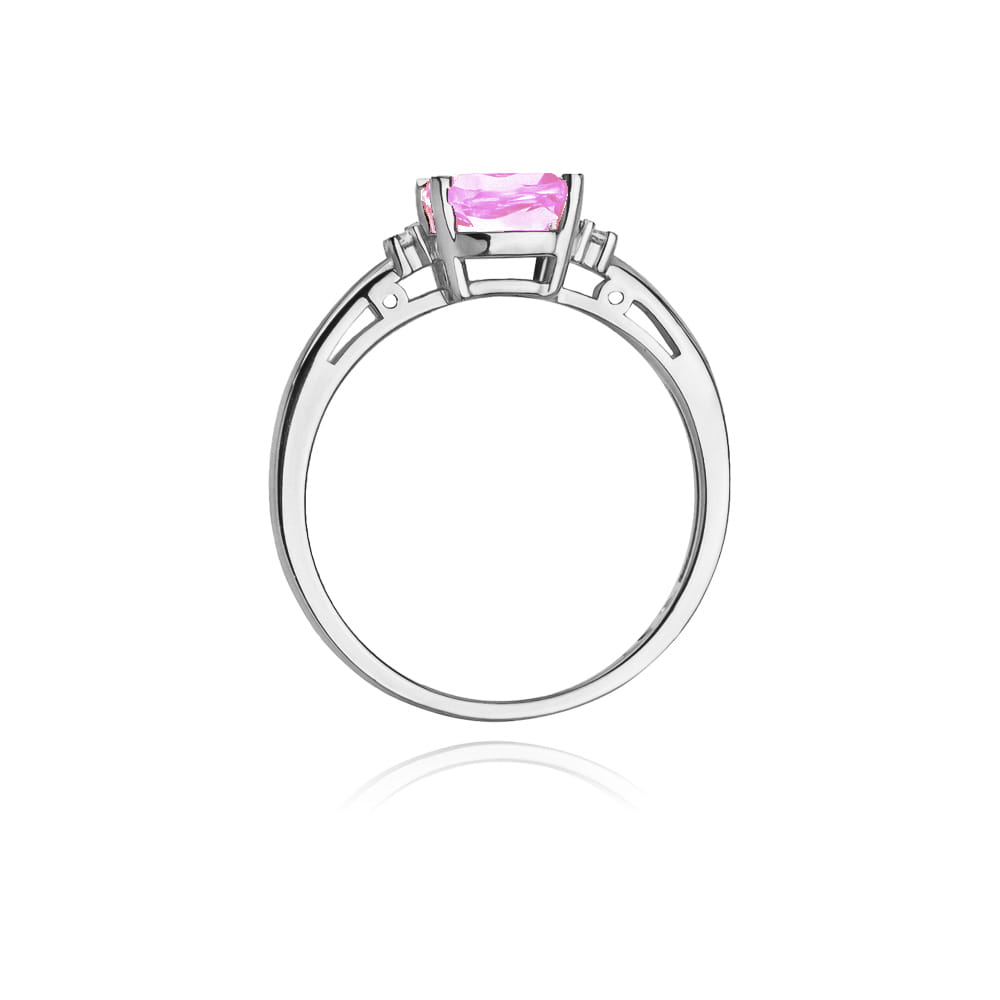 Pierścionek Różowy Topaz 1,10ct białe złoto 4 Pierścionek Różowy Topaz 1,10ct białe złoto - obrazek 3
